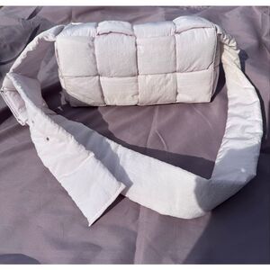 Bottega Veneta Nylon Intrecciato Cassette Bag Medium Light Pink Zest Washed